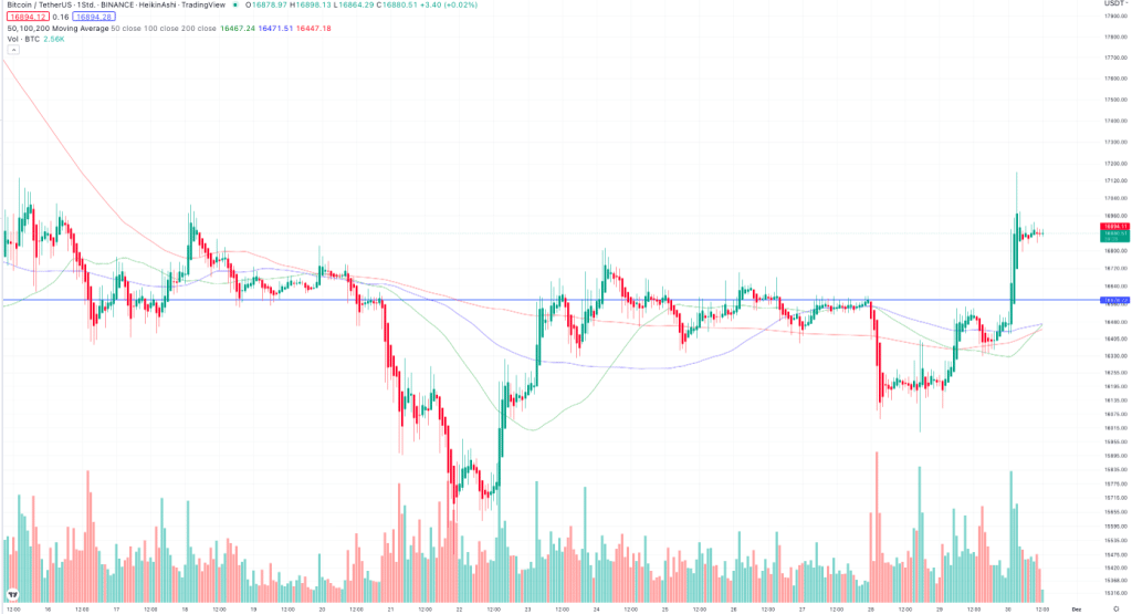 Bitcoin Stundenchart