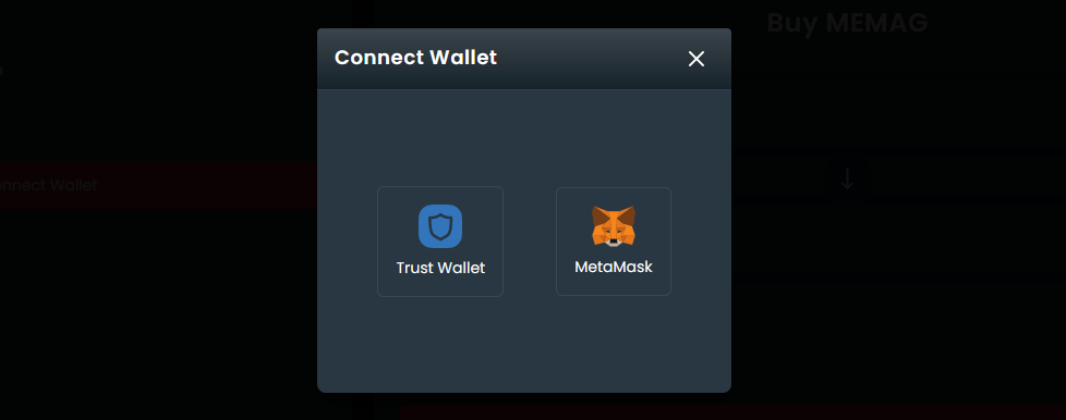 Meta Masters Guild Memag Wallet verbinden