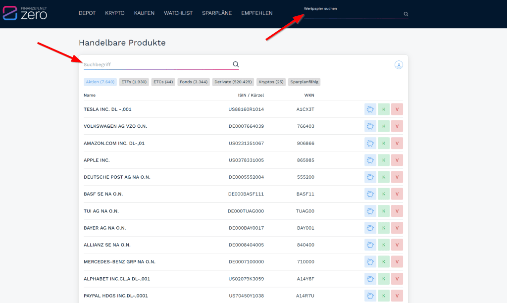 Finanzen.net Zero Aktienkauf
