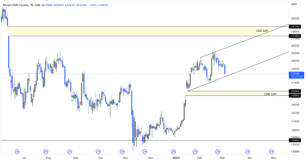 Bitcoin Tages Diagramm 03.03.