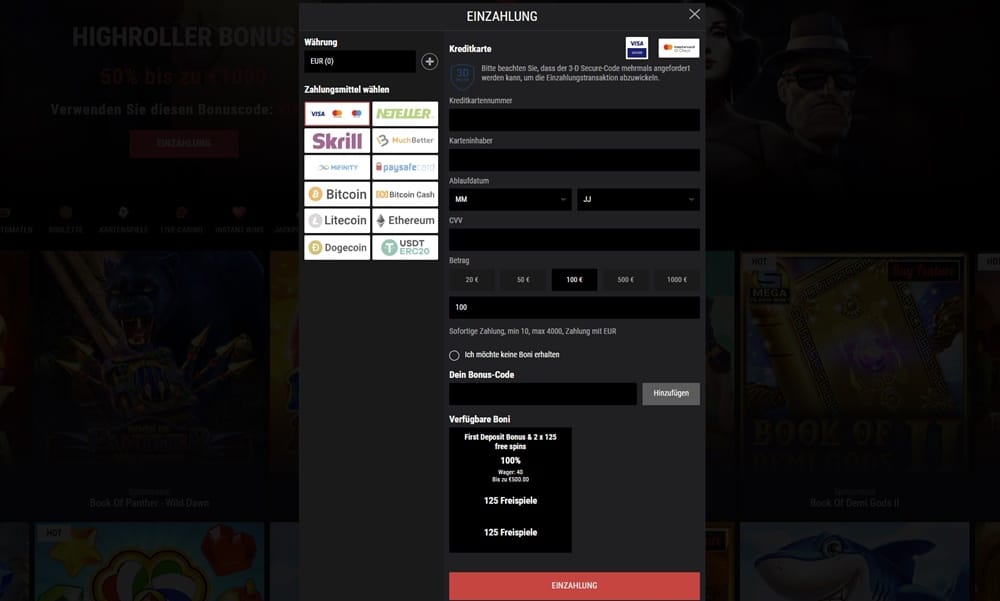 Reload Casino Bonus Umsatzbedingungen