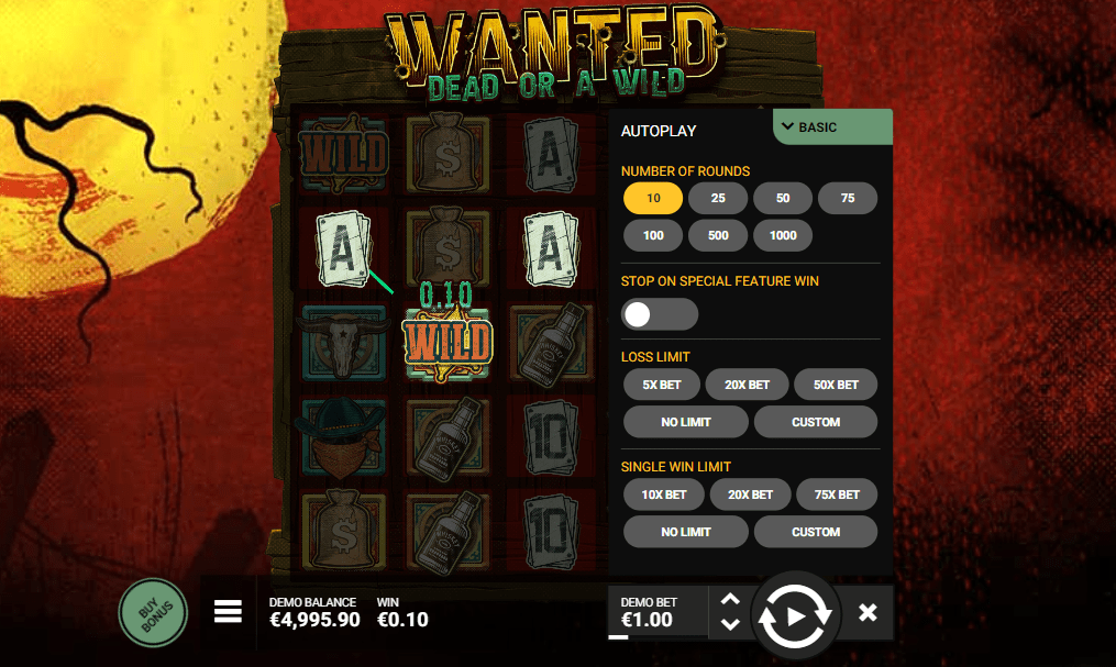 Wanted Dead or a Wild Slot Bonus Käufe