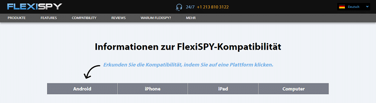 FlexiSPY™ — Kompatible Geräte