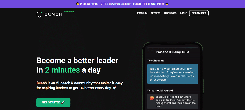 Bunch - AI Coaching _ Become a Better Leader in 2 Mins a Day