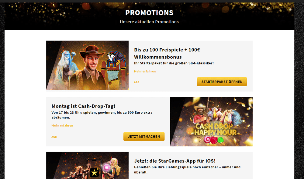 Stargames Bonus & Promotions