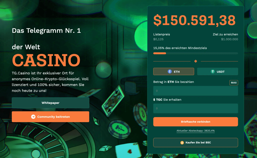 TG.Casino Webseite