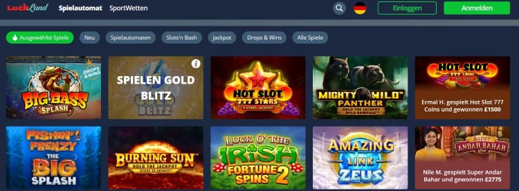 Die LuckLand Spielhalle gibt es eigentlich schon seit 2015, bei der deutschen Version handelt es sich jedoch um ein neues Online Casino, das 2023 auf den Markt kam