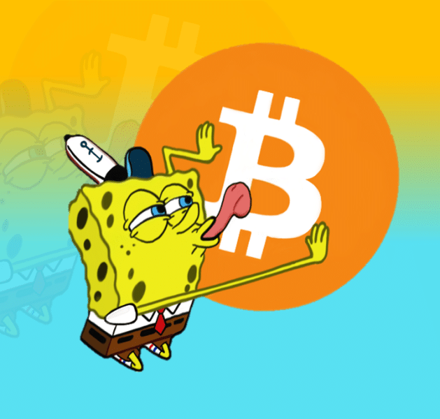 Spongebob licks Bitcoin