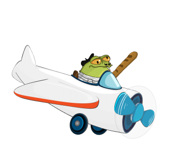 Flugzeug Frog Wif Hat