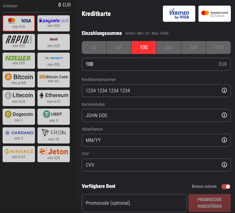 Cobra Casino Register