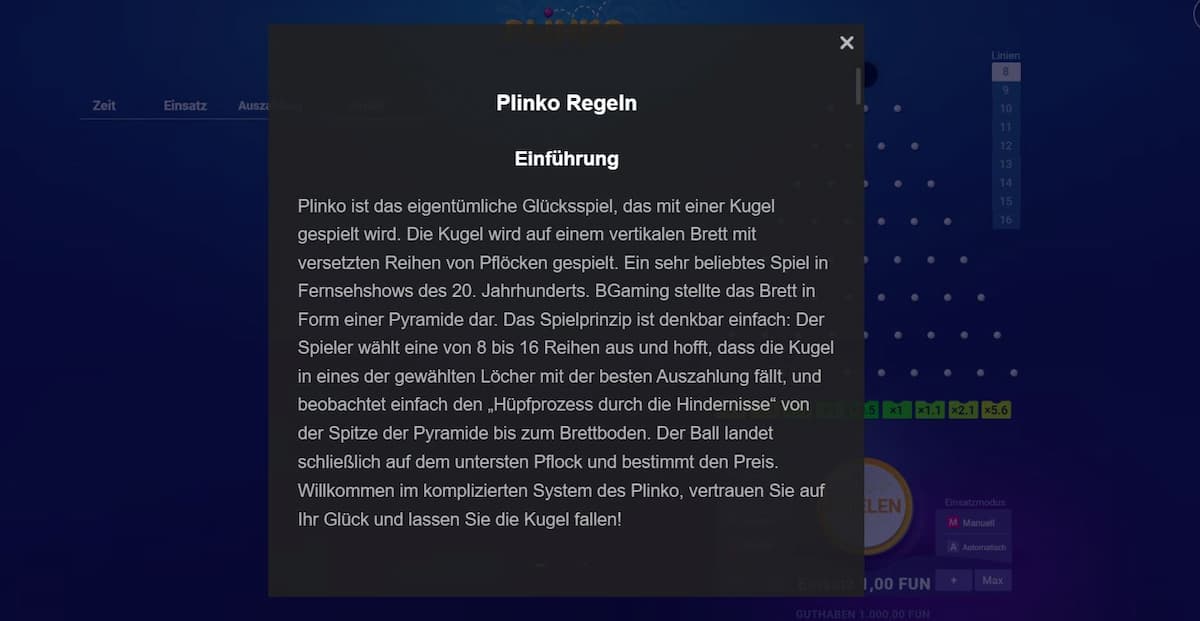 Wie wird Plinko gespielt?