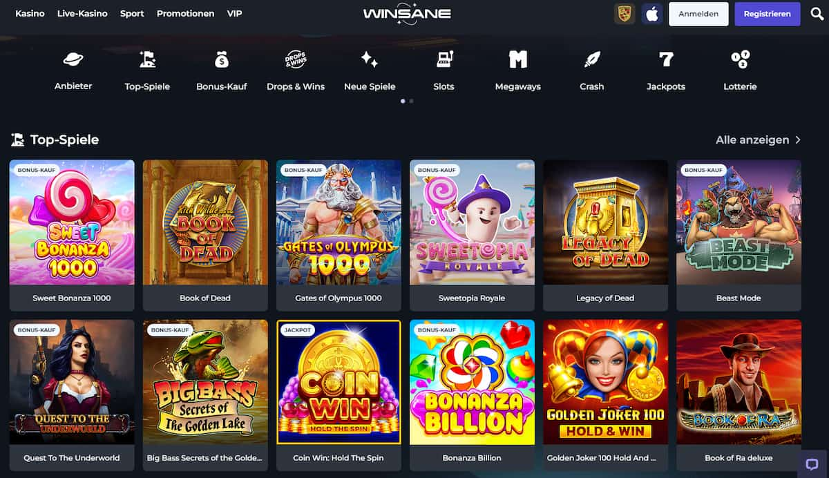 Winsane neues Online Casino