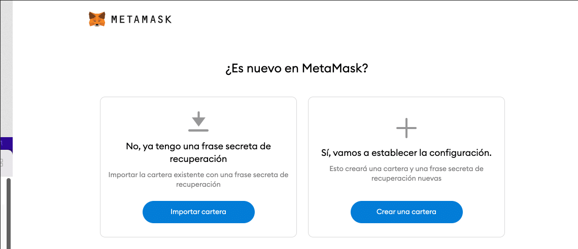 Crea tu billetera en MetaMask