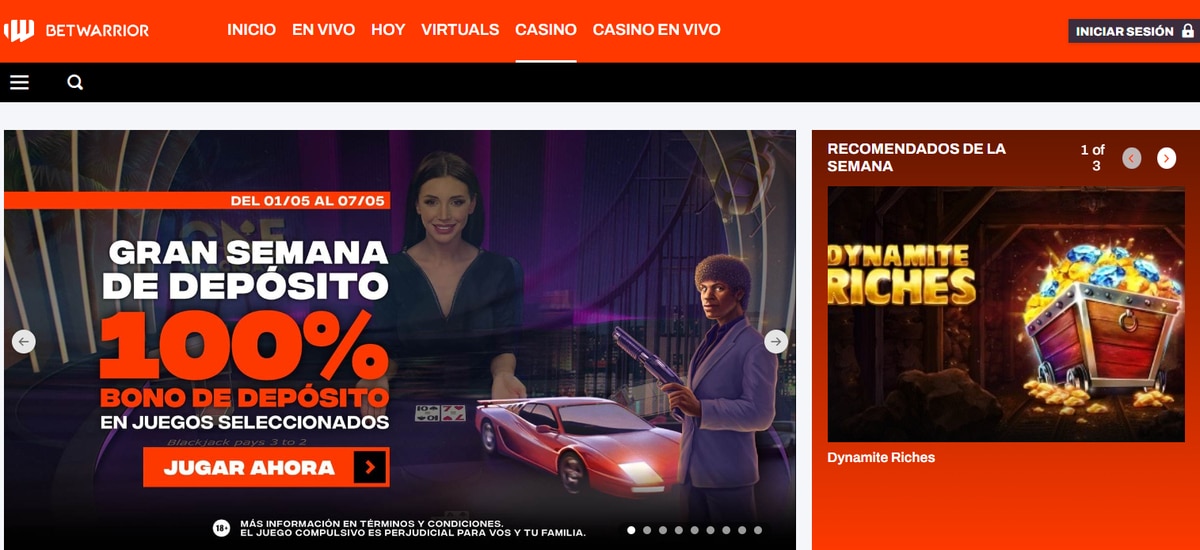 juegos de casino Betwarrior