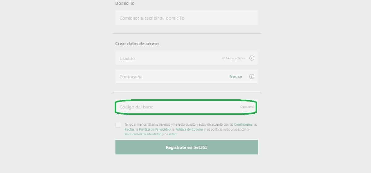 Introduce el código del bono bet365 B2CBET