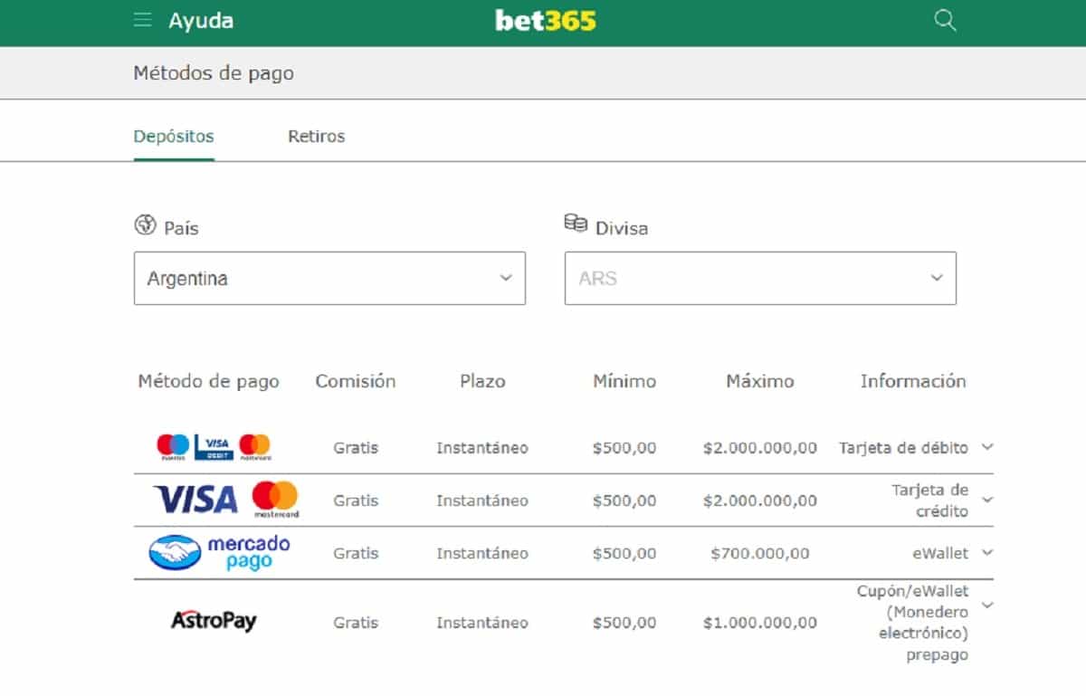 Deposita dinero para poder jugar a bet365 casino