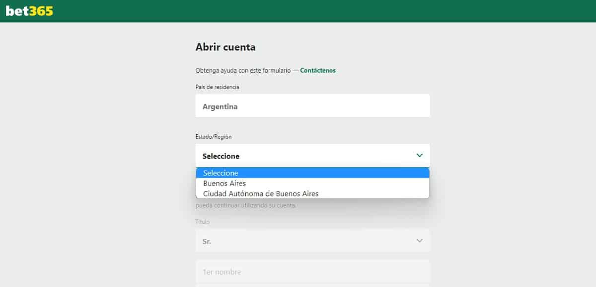 Crea tu cuenta en bet365 casino Argentina