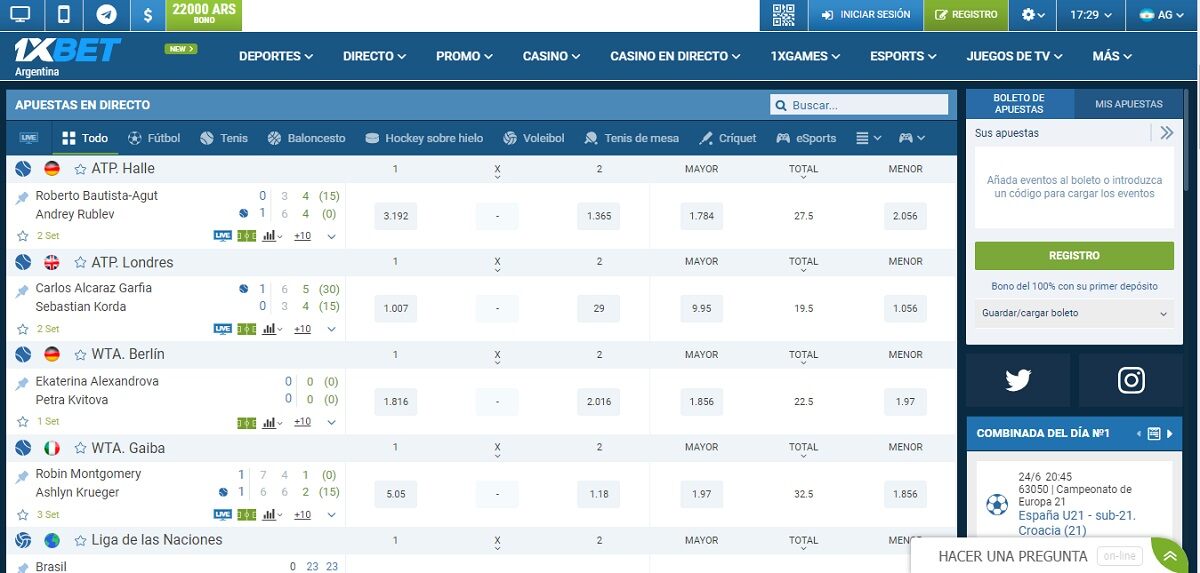 Coloca tu primera apuesta en 1xbet Argentina