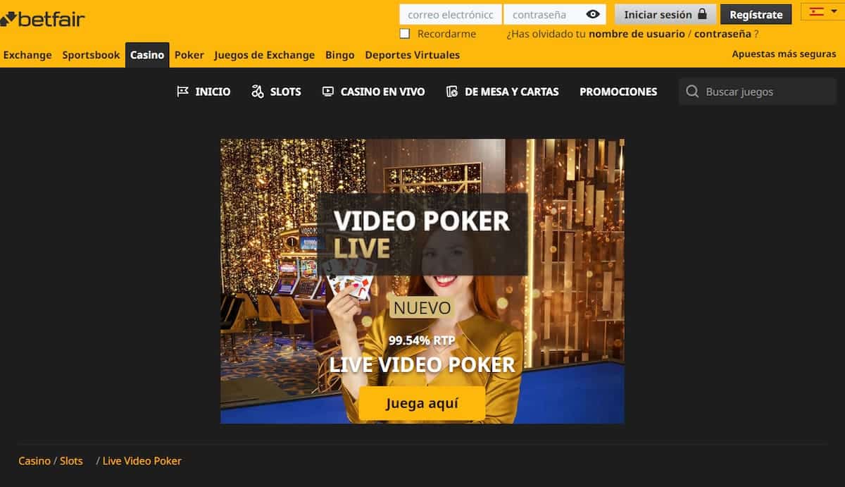 betfair video poker ar