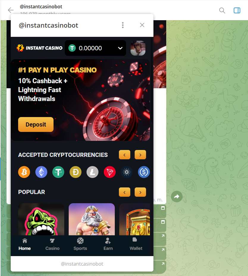 Instant casino registro Telegram