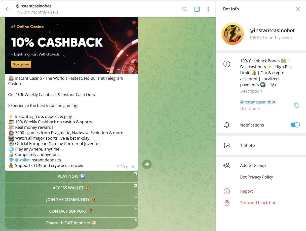 Casino telegram