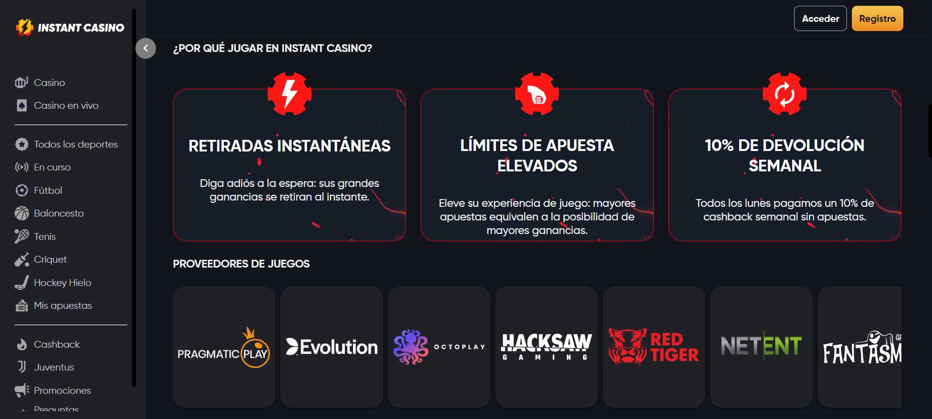 Crypto casinos / Casinos con retirada instantánea