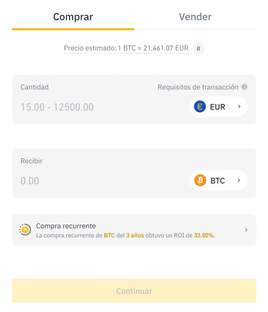 comprar criptos con tarjeta en Binance