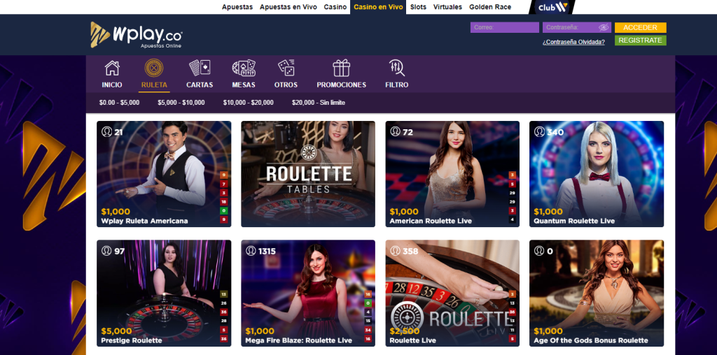 ruleta online wplay