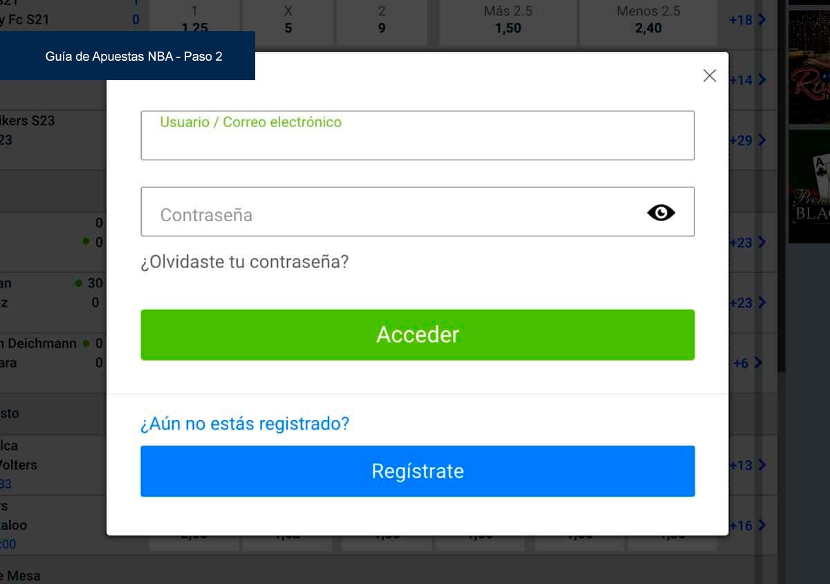 Verificación Apuestas NBA Codere