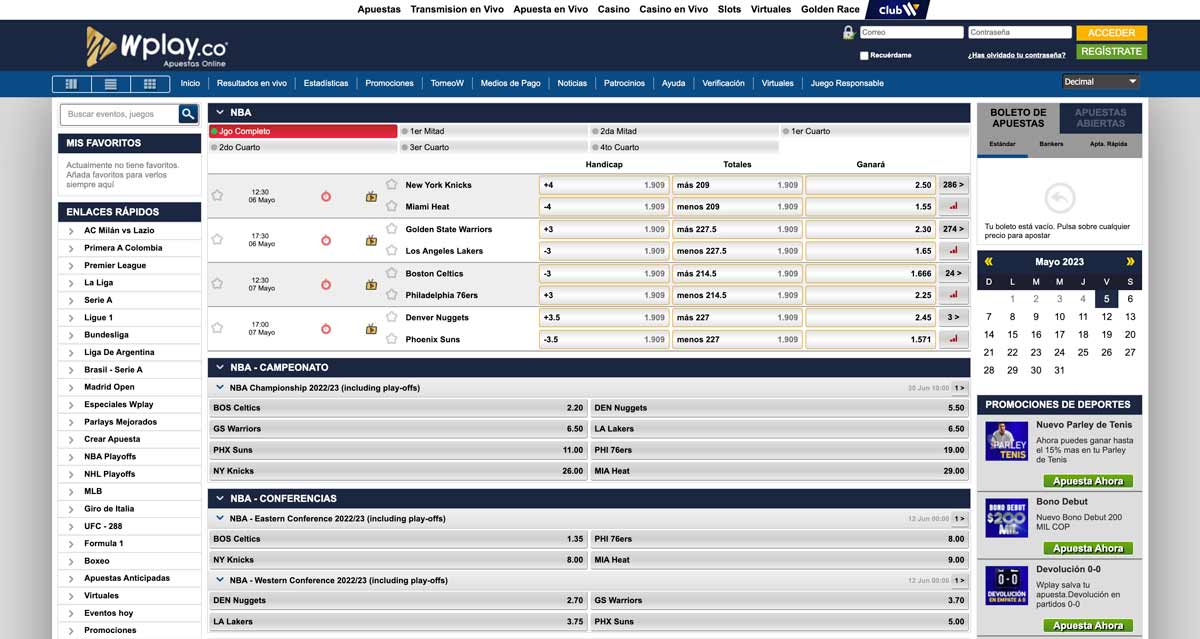 Wplay Site Apuestas NBA Colombia