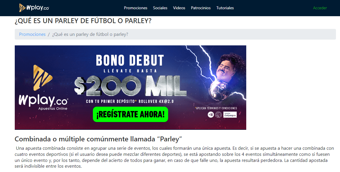 Bono apuestas Parlay