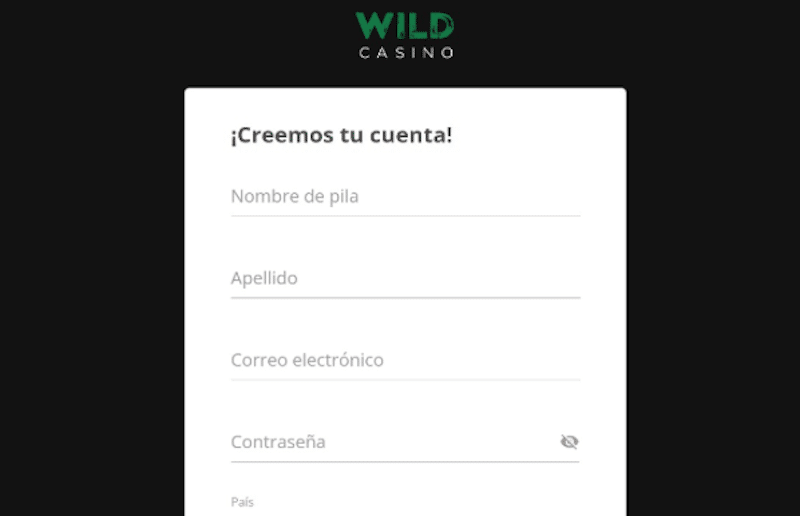 Paso 1. Entra a la web de Wild Casino para habilitar tu cuenta