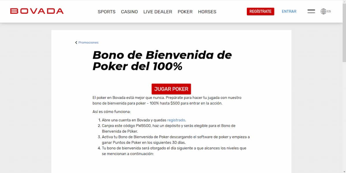 bovada bonus code online poker