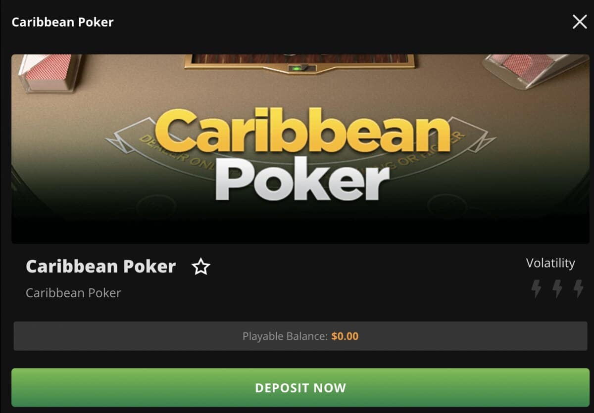 Juega póker caribeño en Wild Casino en USA