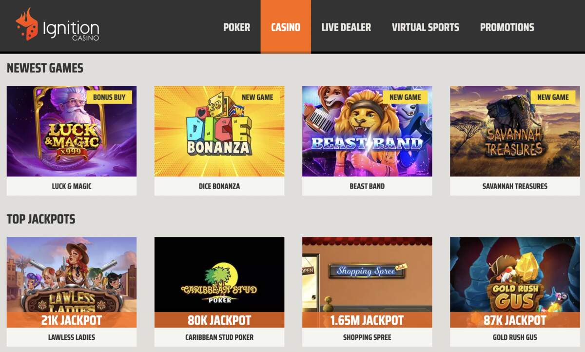 Ignition Casino Online NY con los mejores proveedores de juego