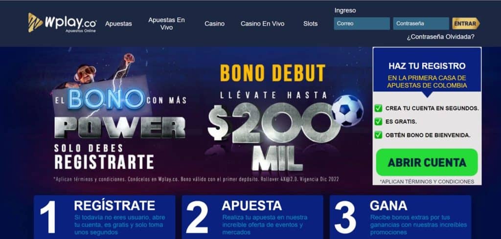 Bonos bienvenida casas de apuestas Wplay