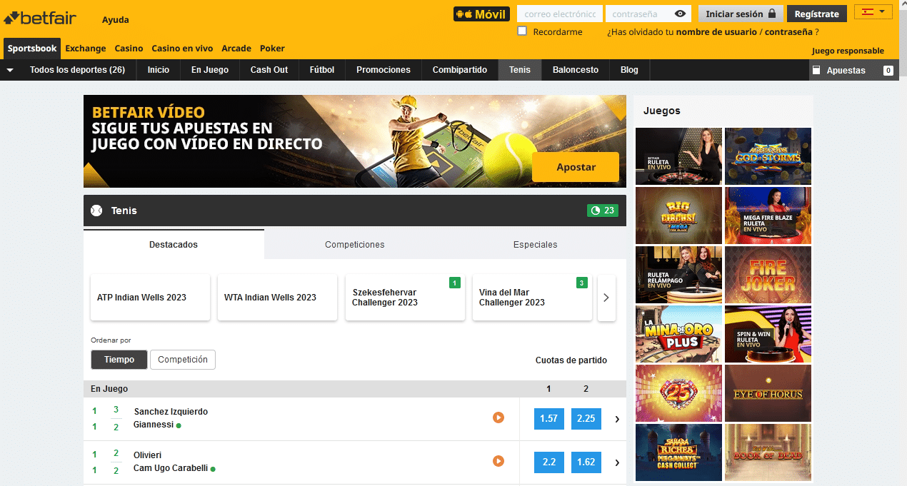 apuestas tenis Betfair