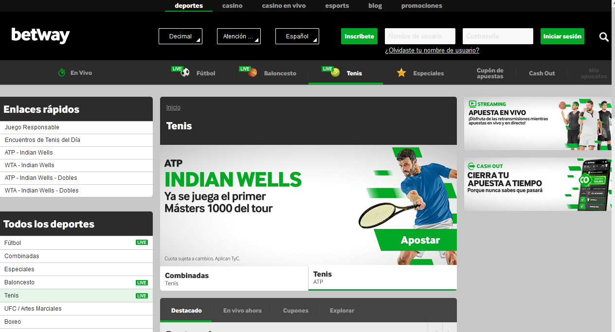 apuestas tenis Betway