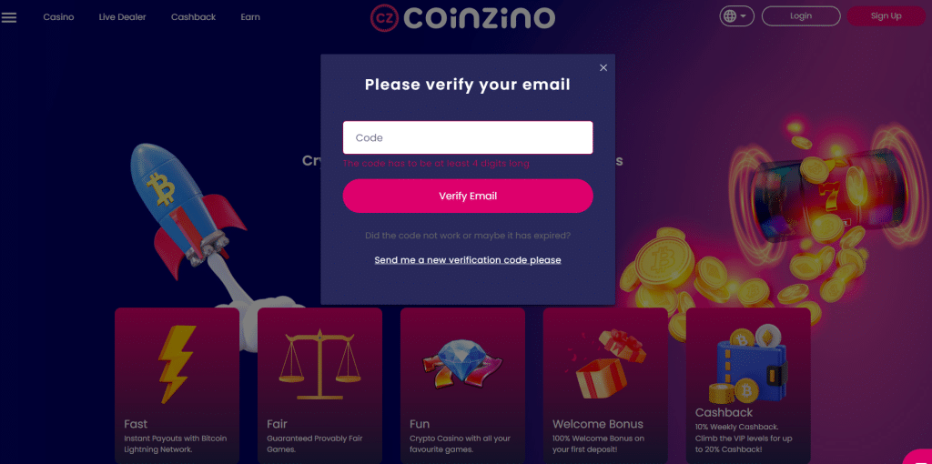 registro Coinzino paso 2