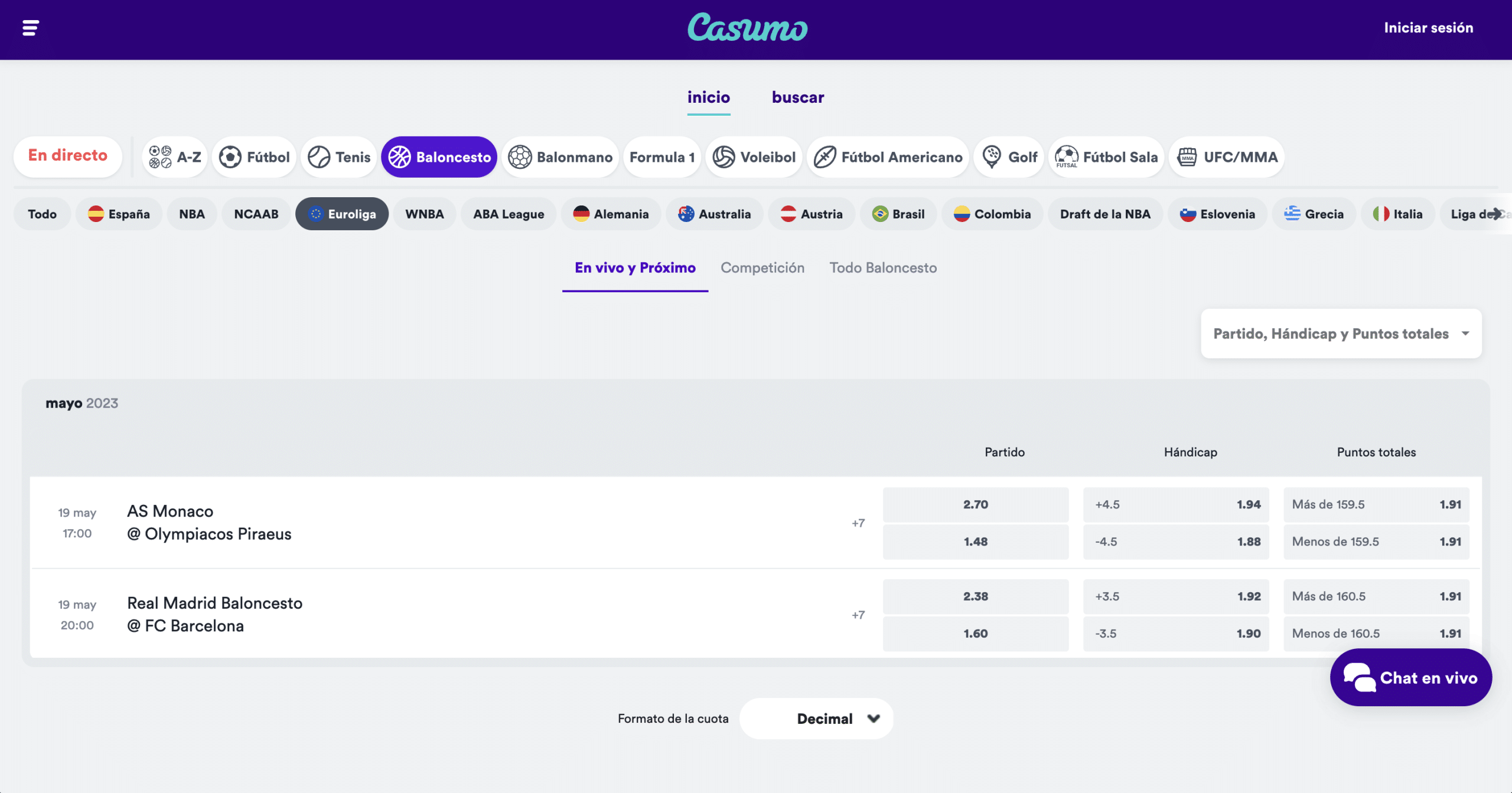 Apuestas Euroliga Casumo