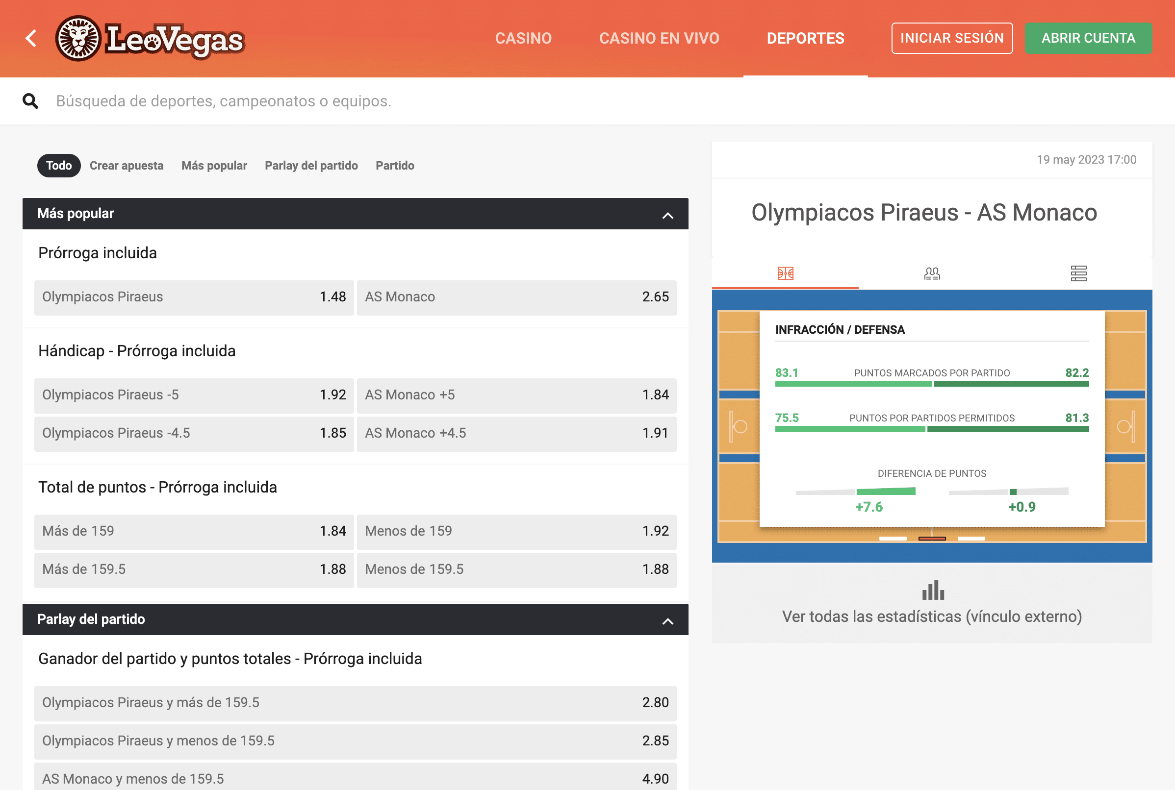 Apuestas Euroliga LeoVegas