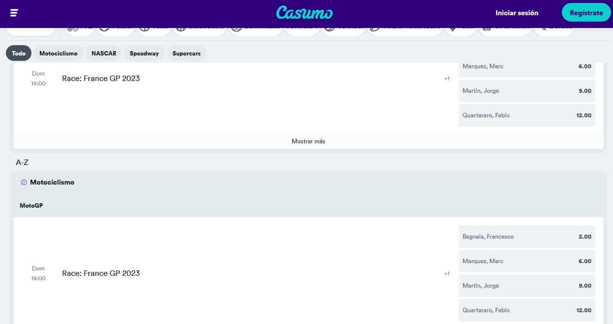 apuestas moto gp Casumo