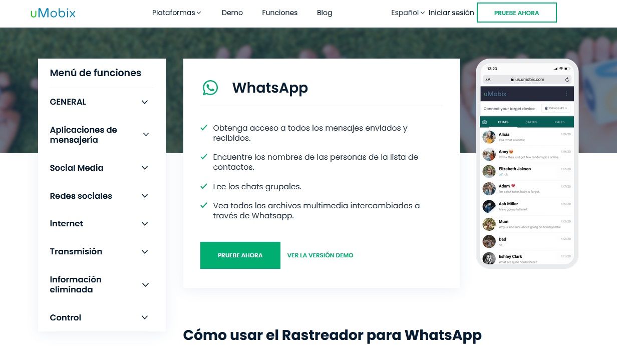 espiar whatsapp Umobix