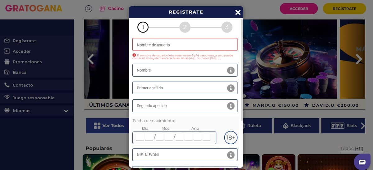 Regístrate en tu casino online