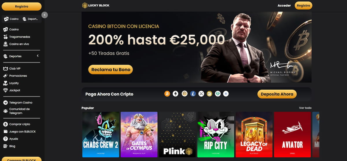 Lucky Block, Bitcoin apuestas