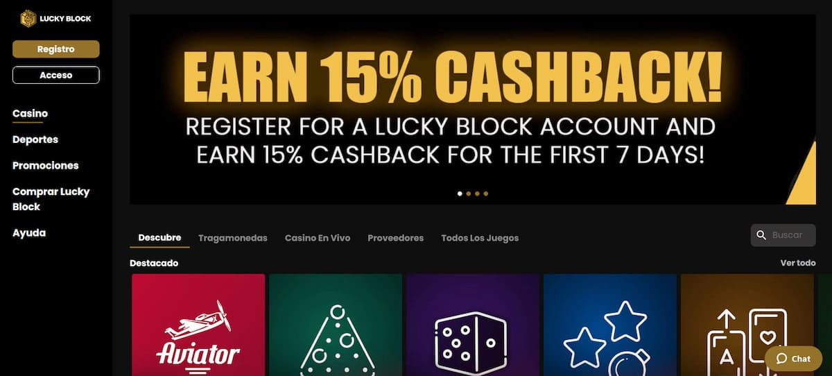 Lucky Block - casino bitcoin bonus sin depósito