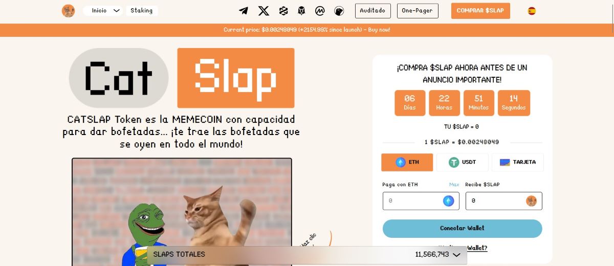 Desde su lanzamiento, CatSlap ya ha subido más de un 2.000%