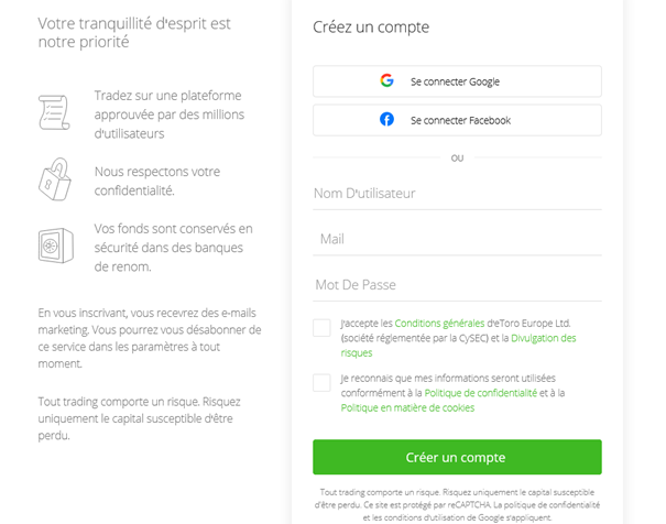 Créer un compte eToro pour acheter des nft