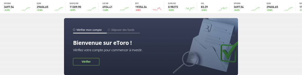 Vérifier identité eToro