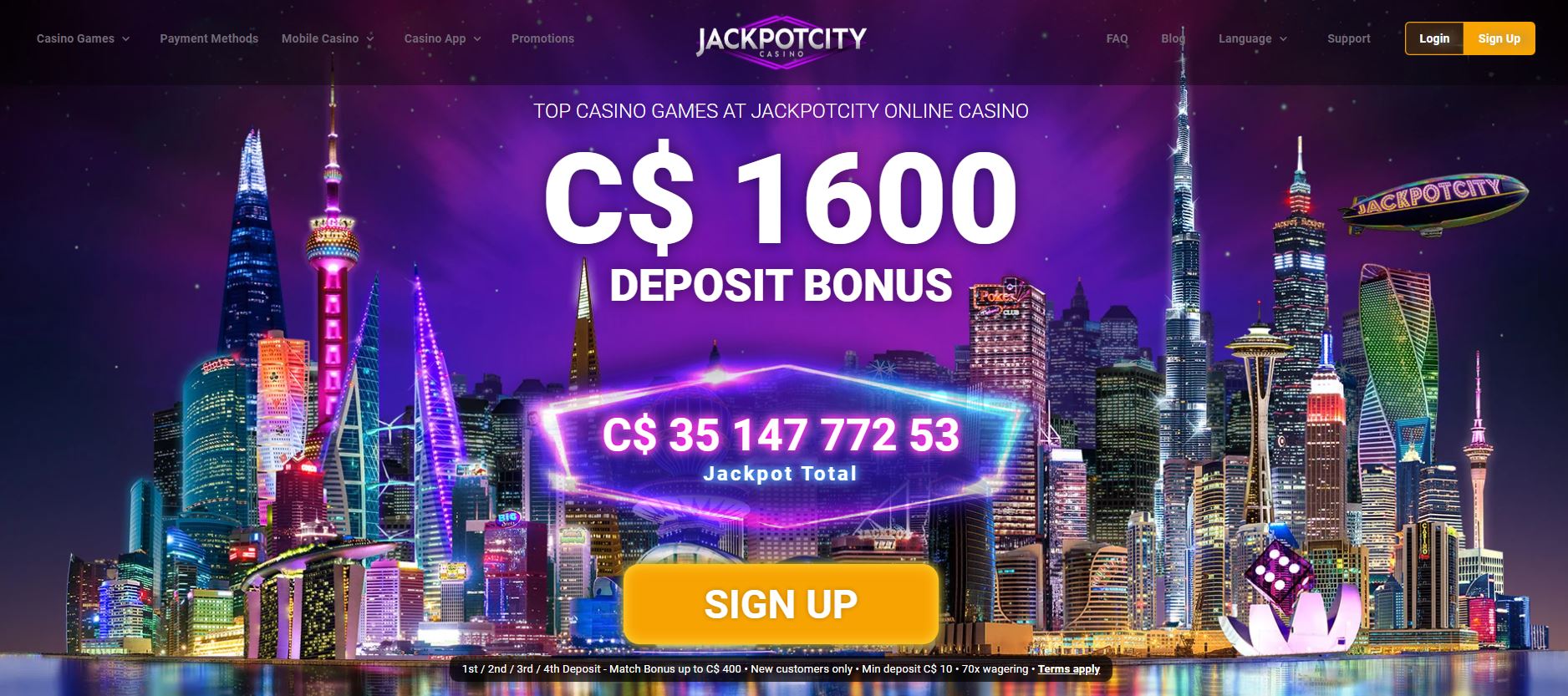 Jackpot City - Nouveau Casino en Ligne Canada